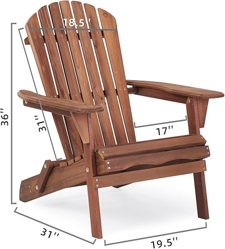 Miniatura 3 de Wooden Outdoor Folding Adirondack Chair Set of 2 - Solid Wood, Half Pre-Assembled, Foldable Design for Garden, Lawn, Deck, Pool Side, Fire Pit