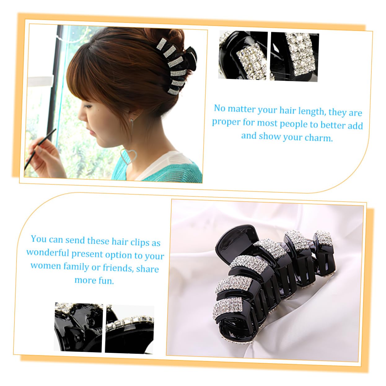 FRCOLOR 5stücke Rhinestone Haarklammer Für Frauen Luxuriöse Glänzende Haarspange Aus Geeignet Für Dickes Und Dünnes Haar Für Büro Schule Und Partys
