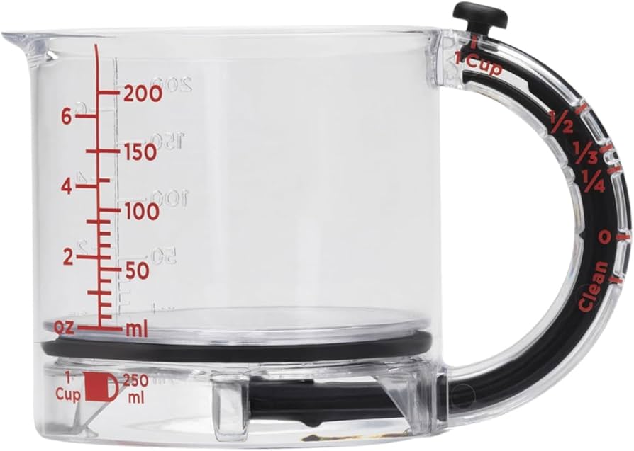 4 in 1 Adjustable Measuring Cup, Multi-Functional Measuring Cup with Scraper-Style Seal Base, Space-Saving Easy to Clean No Waste, All-in-1 Push Up Measurings Cube Cups for Cooking and Baking (1 Pcs)