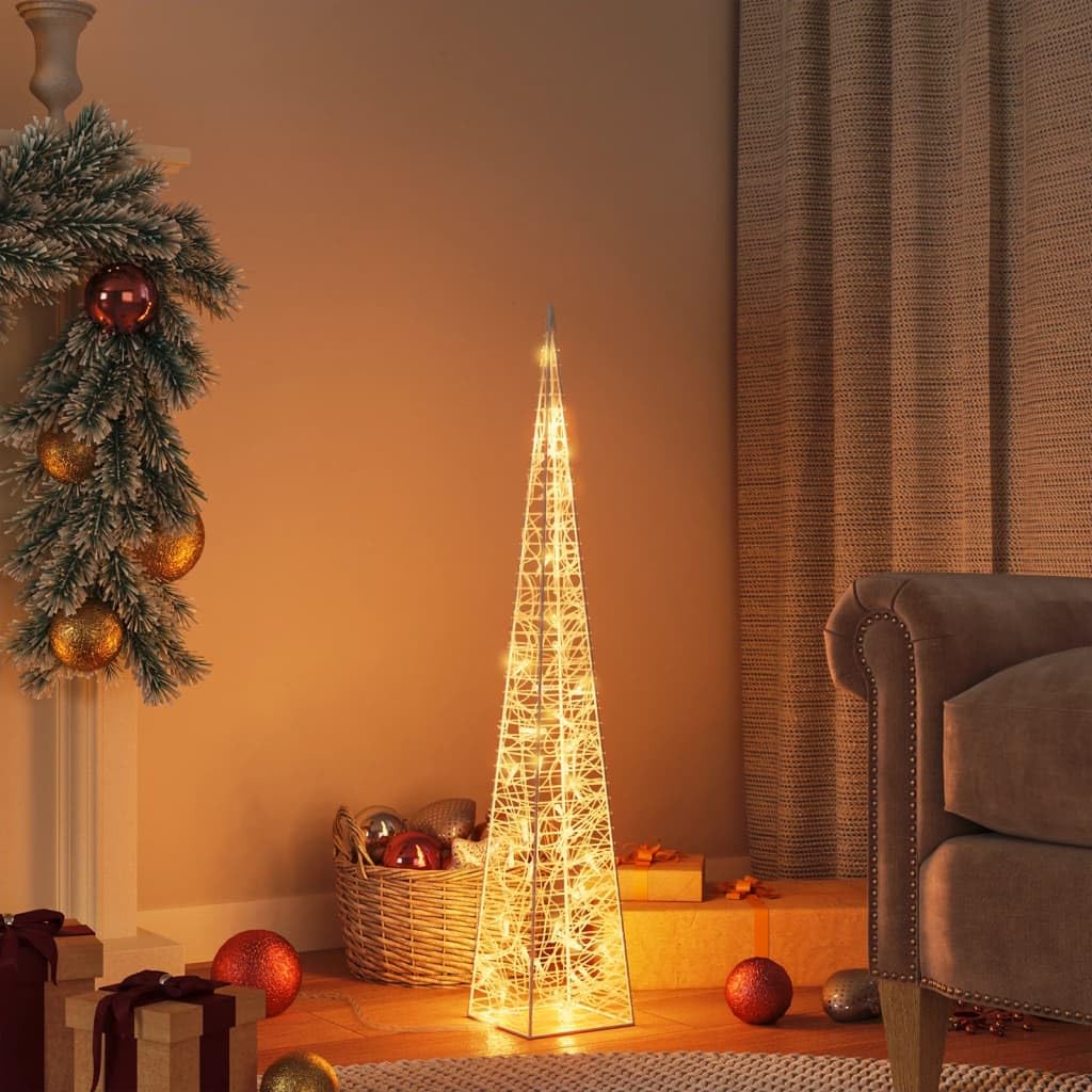 lichtschlauch außen、lichterketteLED-Leuchtkegel Acryl Deko Warmweiß 90 cmGlücksmomente für alle Typen