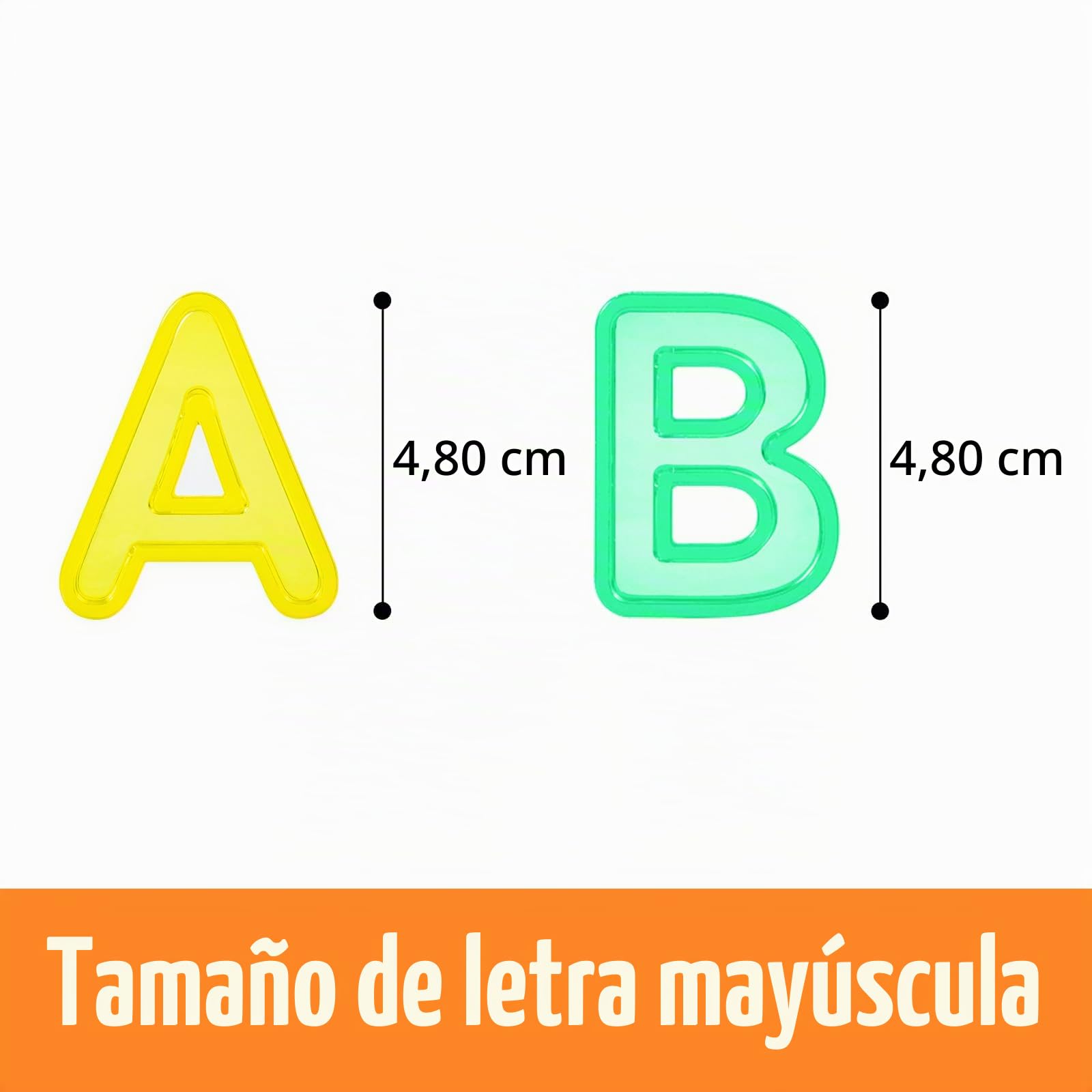 52 letras mayúsculas de plástico, 2 juegos de letras mayúsculas