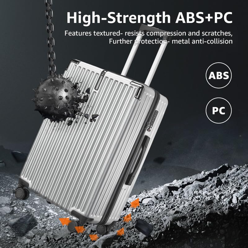 Tolino-Premium-Carry-on-Luggage-Airline-Approved-Spinner-Wheels-TSA-Lock-Hard-Shell-Suitcase-with-Metal-Corner-Perfect-Travel-Companion-for-Adults-Silver-S20inCarry-on