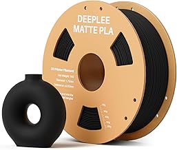 DEEPLEE Matte PLA Filament 1.75mm 3D Drucker Filament, Maßgenauigkeit +/- 0.02mm, für die meisten FDM 3D Drucker, Schwarz 1KG