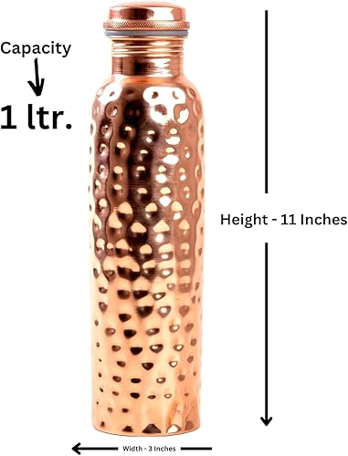 Vista 3 de Botella de agua de cobre para mujeres y hombres, deportes, gimnasio, aire libre, yoga, beneficios para la salud