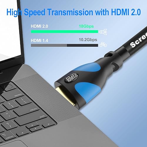 Miniatura 4 de Postta Cable HDMI de 75 pies 4K HDMI2.0 con soporte de amplificador de señal incorporado 4K (2160P), 3D, 1080P, Ethernet, retorno de audio (ARC)