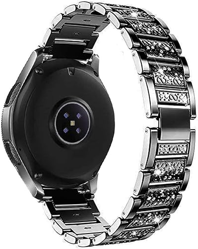 Miniatura 3 de Correa compatible con Galaxy Watch de 1.811 in, 0.866 in, correa de metal de acero inoxidable con anillo bisel, correa de repuesto para Samsung Gear