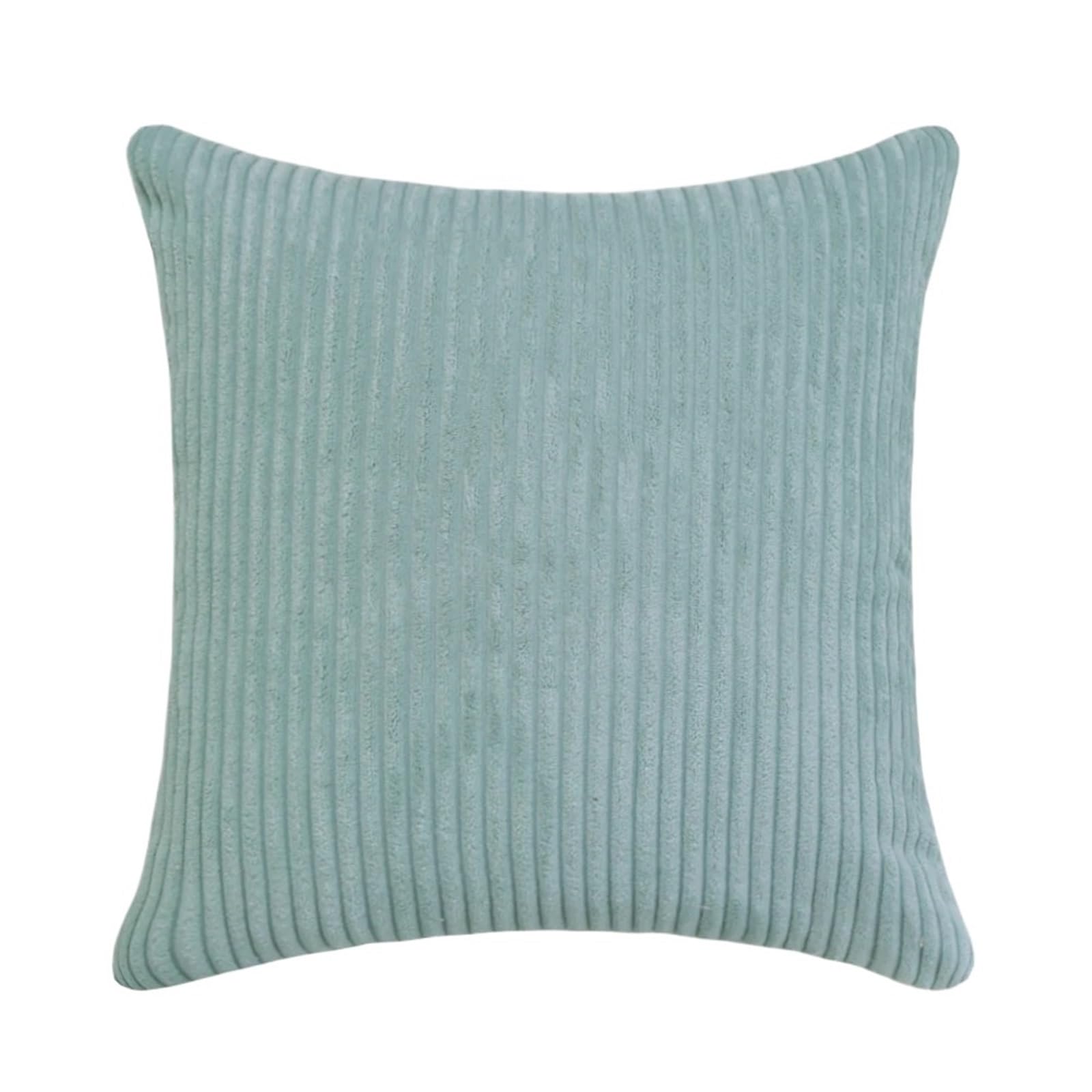 Housse de coussin velours côtelé bleu 40x40 taie d'oreiller décorative canapé maison