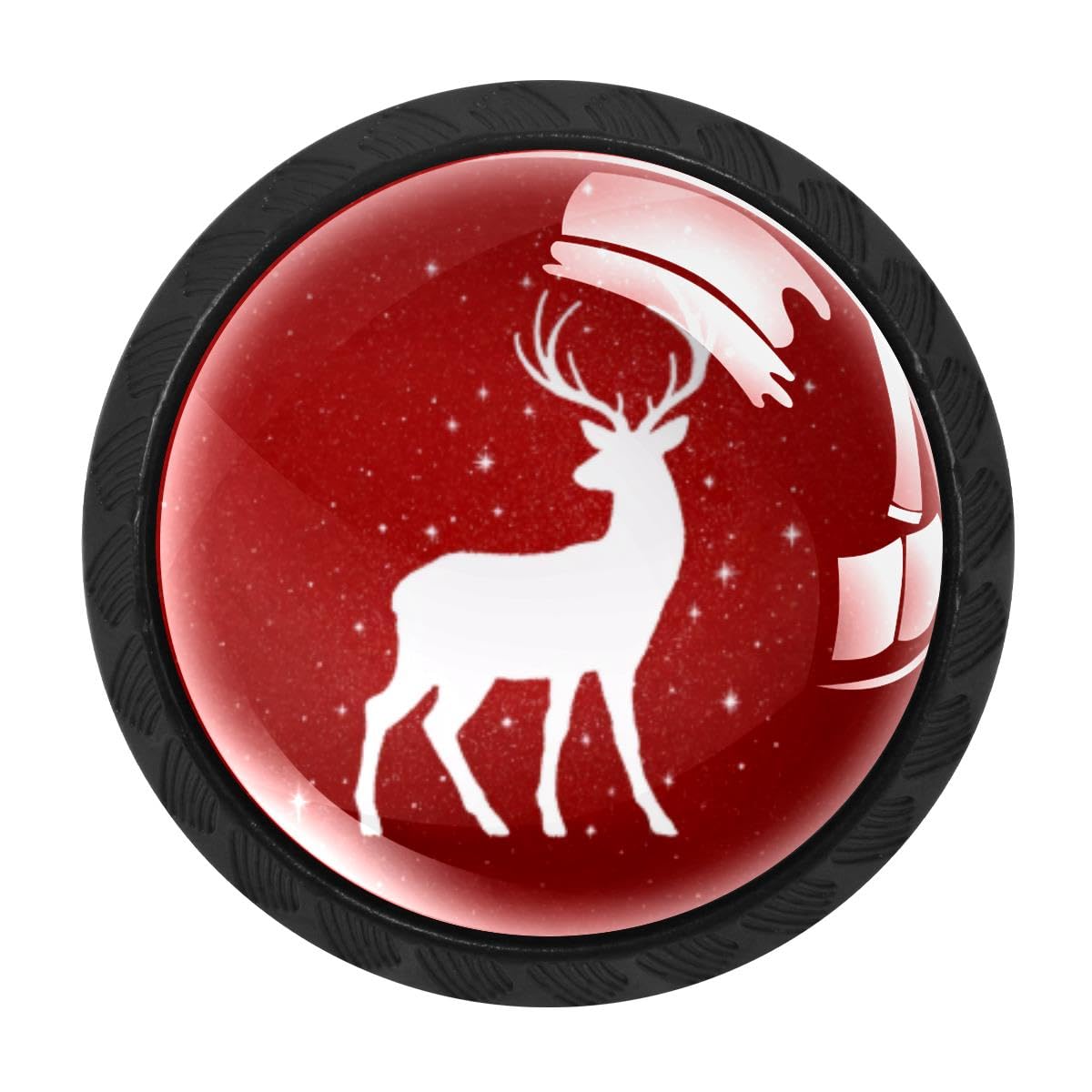 Heoeh Multi 4 4 Pcs Cabinet Knobs, Christmas Deer Red Drawer Knobs Dresser Handles