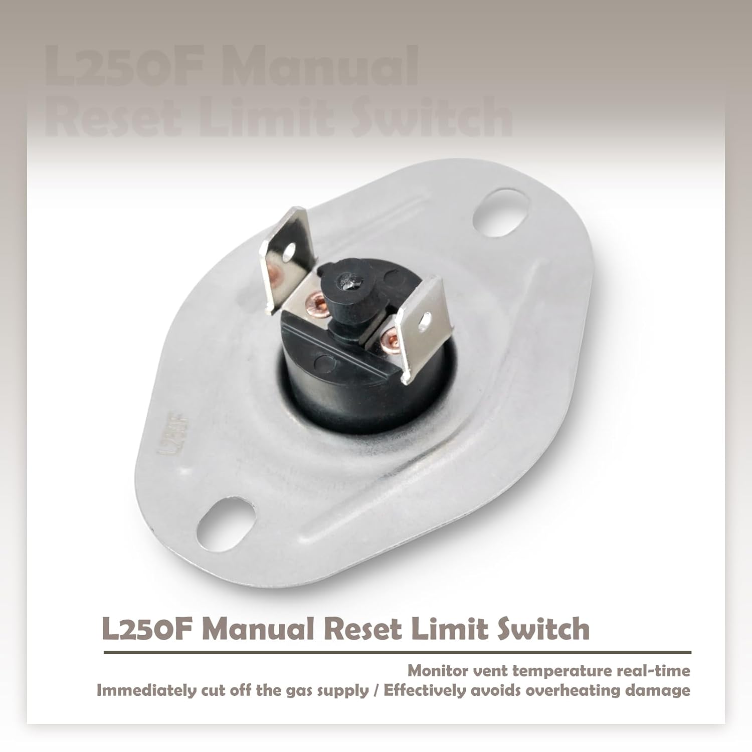 P323664 Furnace Limit Switch Compatible with Williams for Comfort Products Furnace Vent L250F Manual Reset Thermostat for Vented Room Heaters Models 5001521A 5001522A 6501521A 650122A