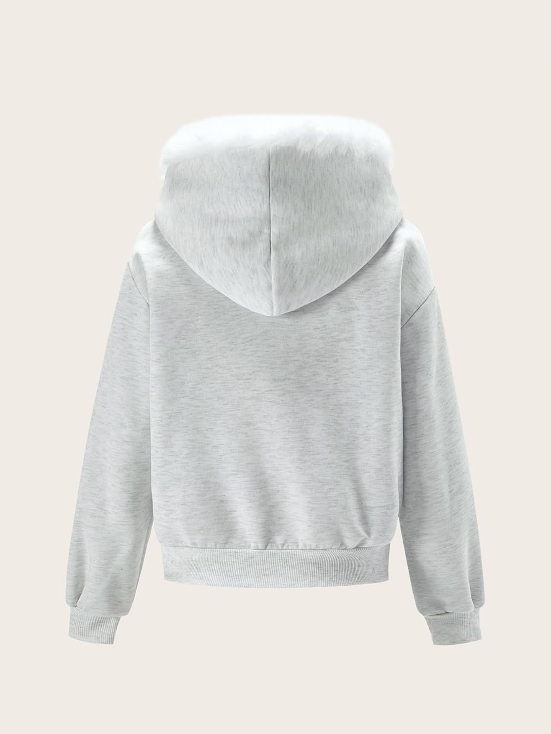 Women's Y2k Fuzzy Zip Up Hoodie Oversized Thermal Streetwear Sweatshirt with Pockets - Image 3