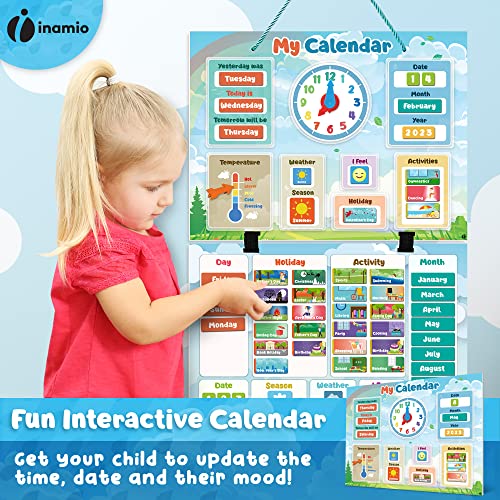 Magnetic Kids Calendar For Learning - Classroom, Preschool Magnet Calendar For Kids - Days Of The Week Chart For Toddlers - Today, Monthly And Weather #TOP1