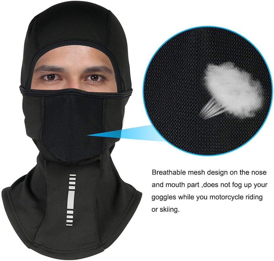 Balaclava Face Mask Winter Fleece Thermal Ski Mask, Windproof Dustproof Breathable Bandana Snowboarding Skiing Neck Warmer Hood for Men Women Black - Image 5