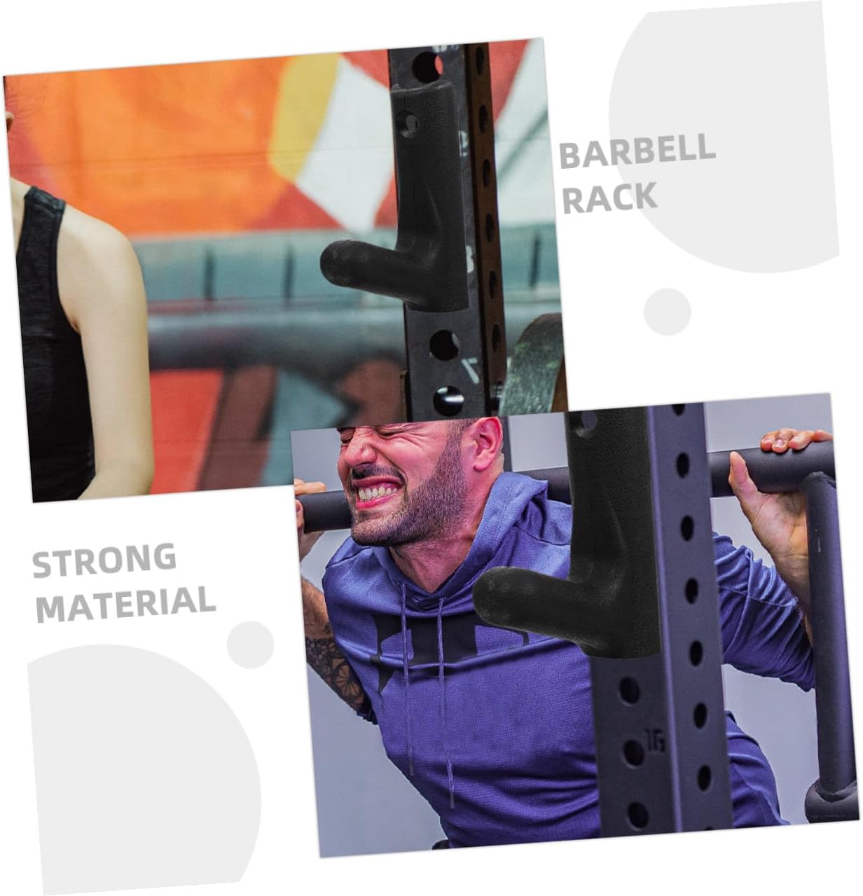 6pcs Wall Mounted Barbell Rack Weight Plate Holder Dumbbell Storage Hooks Commercial Gym Strength Training Equipment for Home Workout