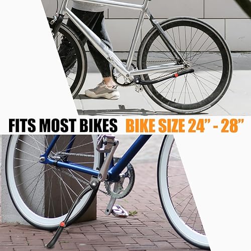 Miniatura 3 de Soporte de bicicleta ajustable de aleación de aluminio para bicicleta, soporte lateral para bicicleta de 22, 24, 26, 28 pulgadas, bicicleta de