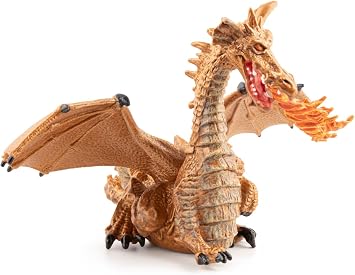 Papo Gold Flame Dragon Figurine, Enchanted World Collection, Kids Ages 3+ | Creative play in a fantasy world | 15 cm tall | hand-painted | a piece to collect | a truly original gift idea to treasure