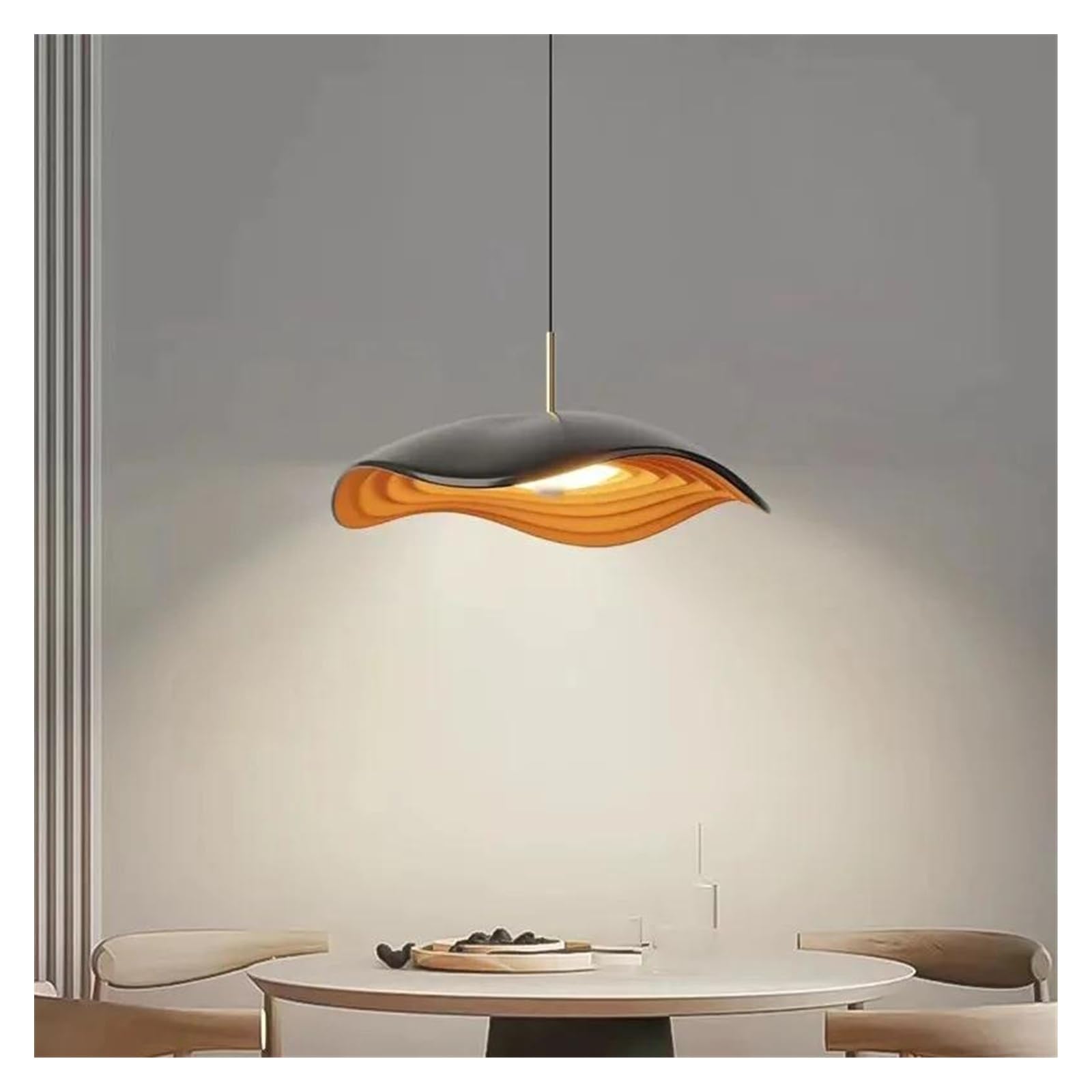 HYJAUSXB Nordic Minimalist LED Small Chandelier Modern Living Room Dining Home Lighting Interior Decoration(Black 40cm)