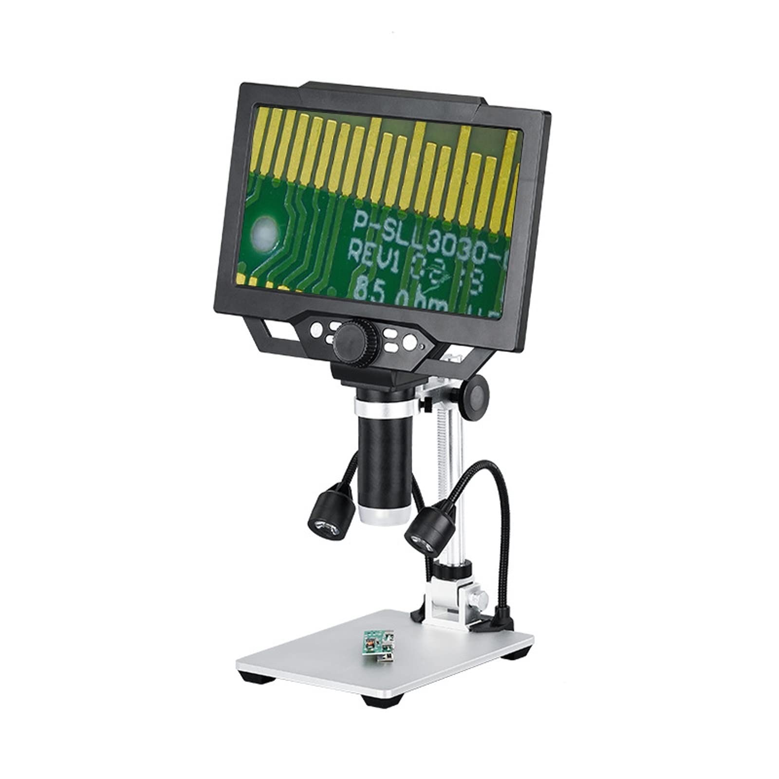 Mikroskop cyfrowy LCD 9 cali, mikroskop cyfrowy 1600X HD, mikroskop przemysłowy, mikroskop wideo 1080P z metalowym stojakiem i 8 regulowanymi diodami LED, 12 milionów pikseli, kompatybilny z wieloma