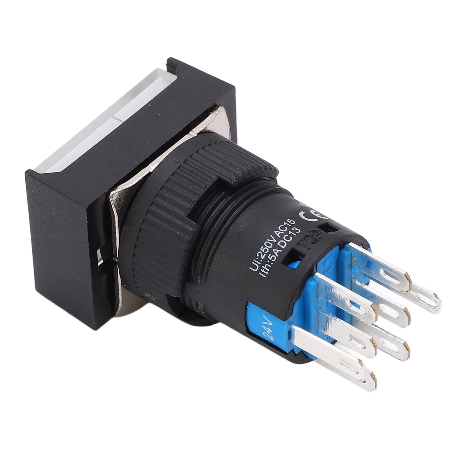 Cocoarm Interruptor de Botón ABS Botón de Encendido 25 Piezas AC DC 24 V 5 A con Indicador de Luz Aislamiento de 250 V para Equipos de Control Industrial Máquina Panel Contactor de relé