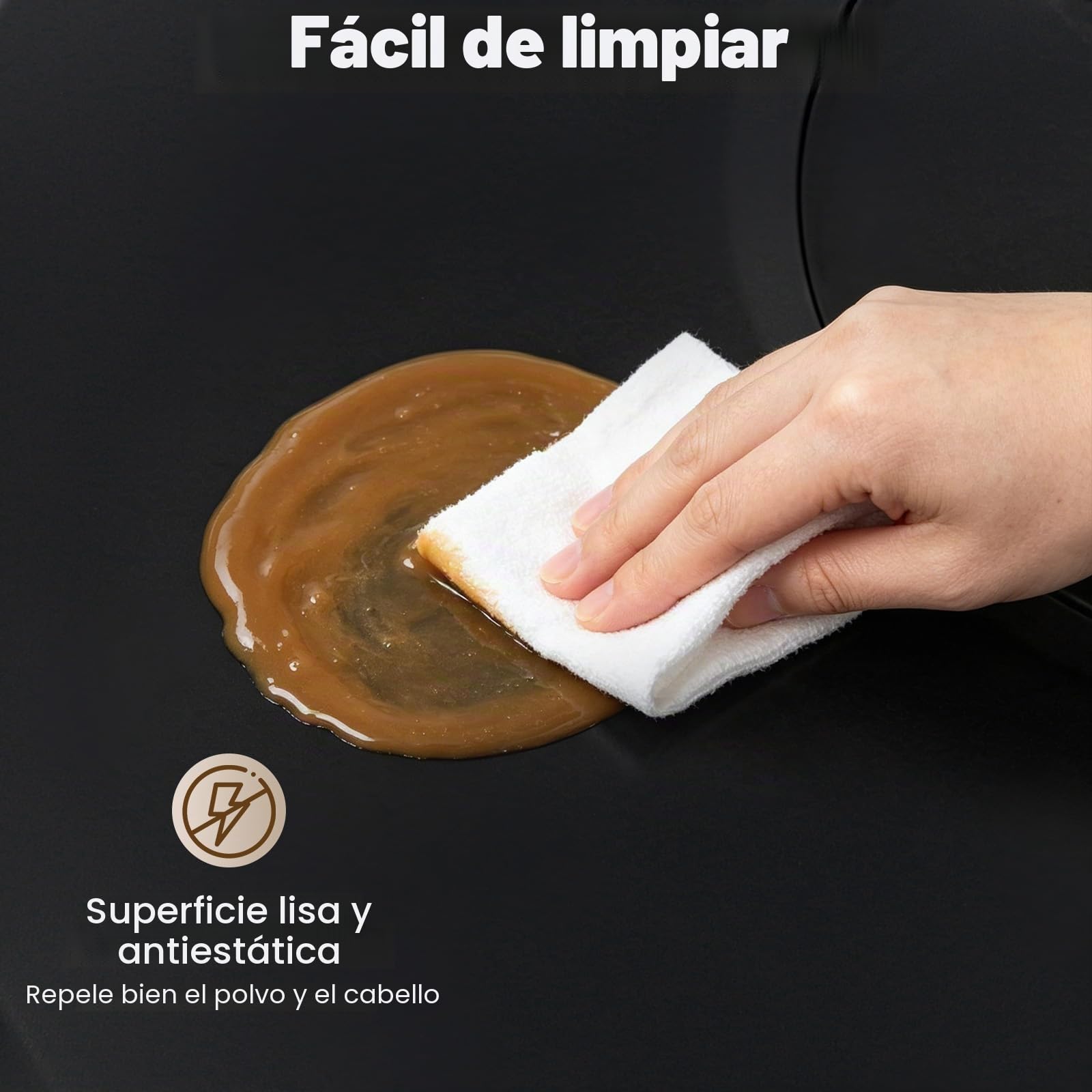 Alfombra antifatiga para salón de peluquería, alfombra con absorción de golpes, 3 x 5 pies para peluquería y sillas de salón (negro - semicircular)