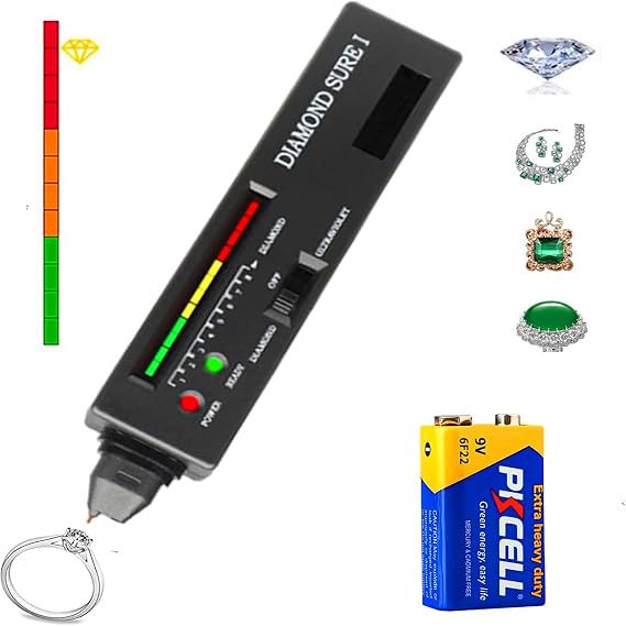 Diamond Tester Pen,High Accuracy Jewelry Diamond Tester,Professional Diamond Selector,Jewelry Diamond Gem Identification Instrument Tool Thermal Conductivity Drill Pen,for Novice and Expert