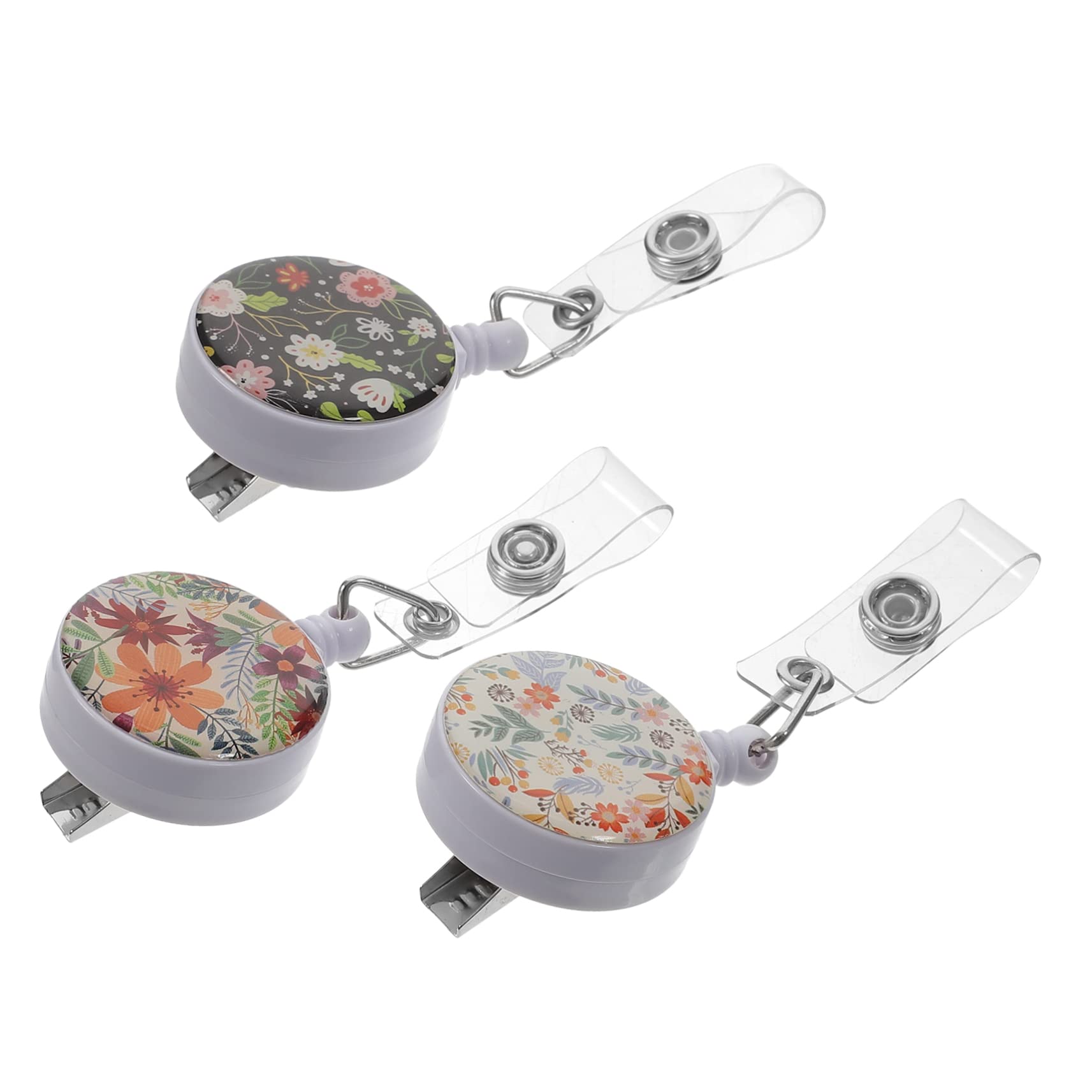 SHINEOFI 12pièces Clips De Badge Rotatifs Avec Fleurs Porte-badge Rétractable Pratique Pour Cartes Identité Et Accessoires De Travail