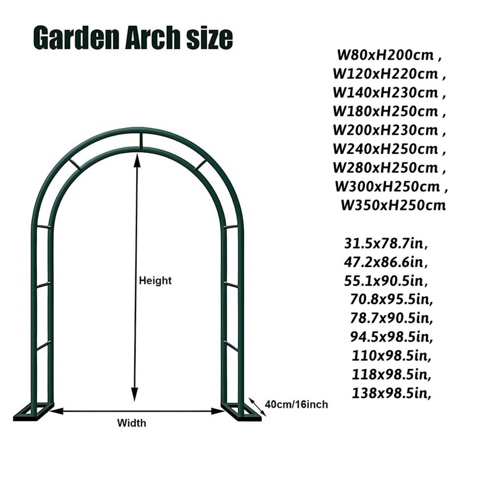 Arco da Giardino in Metallo, Pergolato Grande per Piante Rampicanti, Arco per Matrimonio, Eventi e Decorazione Cortile, Antiruggine(Bianco,W120xH220cm)