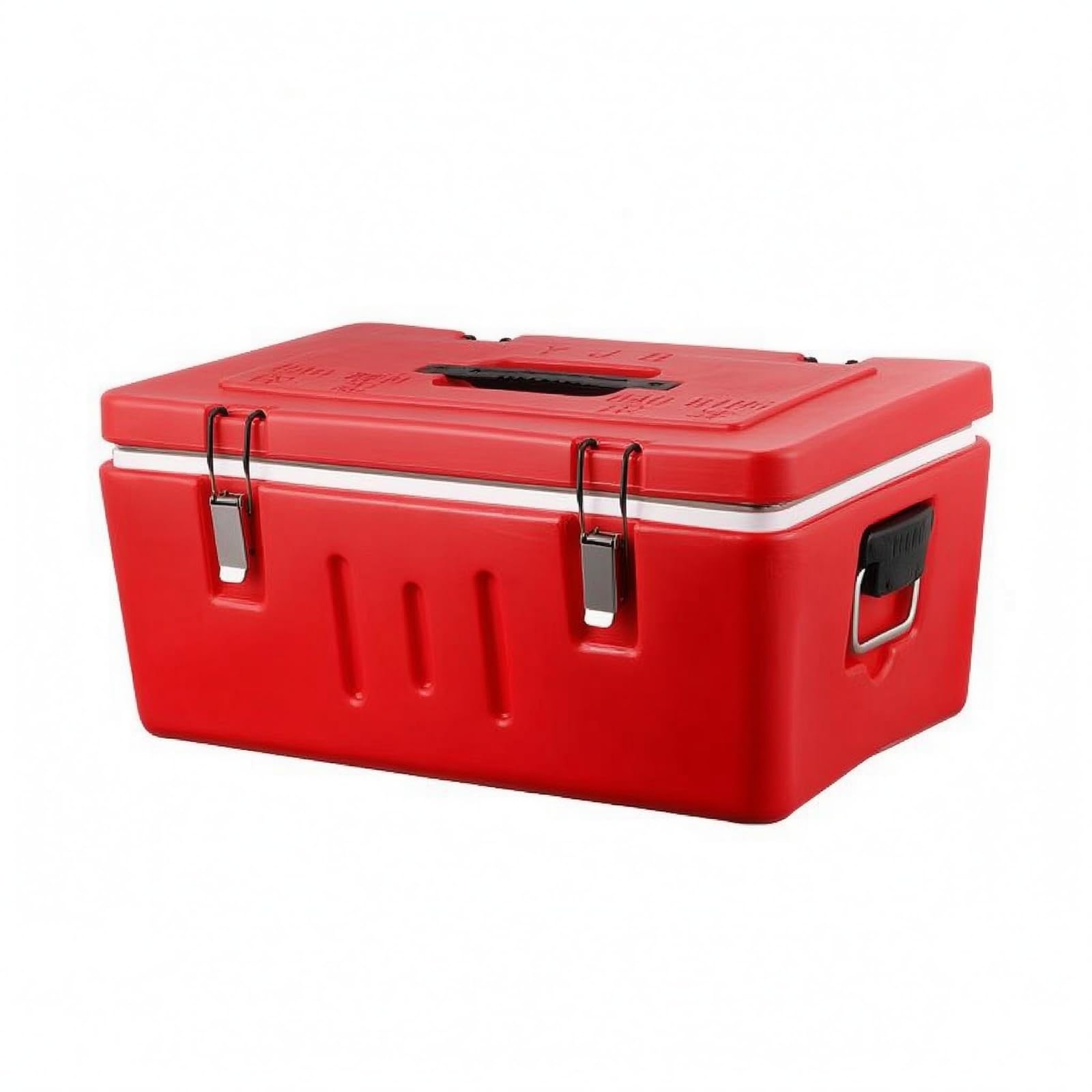 Qianly Caja Isotérmica Cierres Metálicos Caja Transporte Térmico Asas Laterales Recipiente Térmico Térmica, CF-Caja Térmica De Doble Rejilla Tapa Doble Con Revestimiento Interior Extraíble