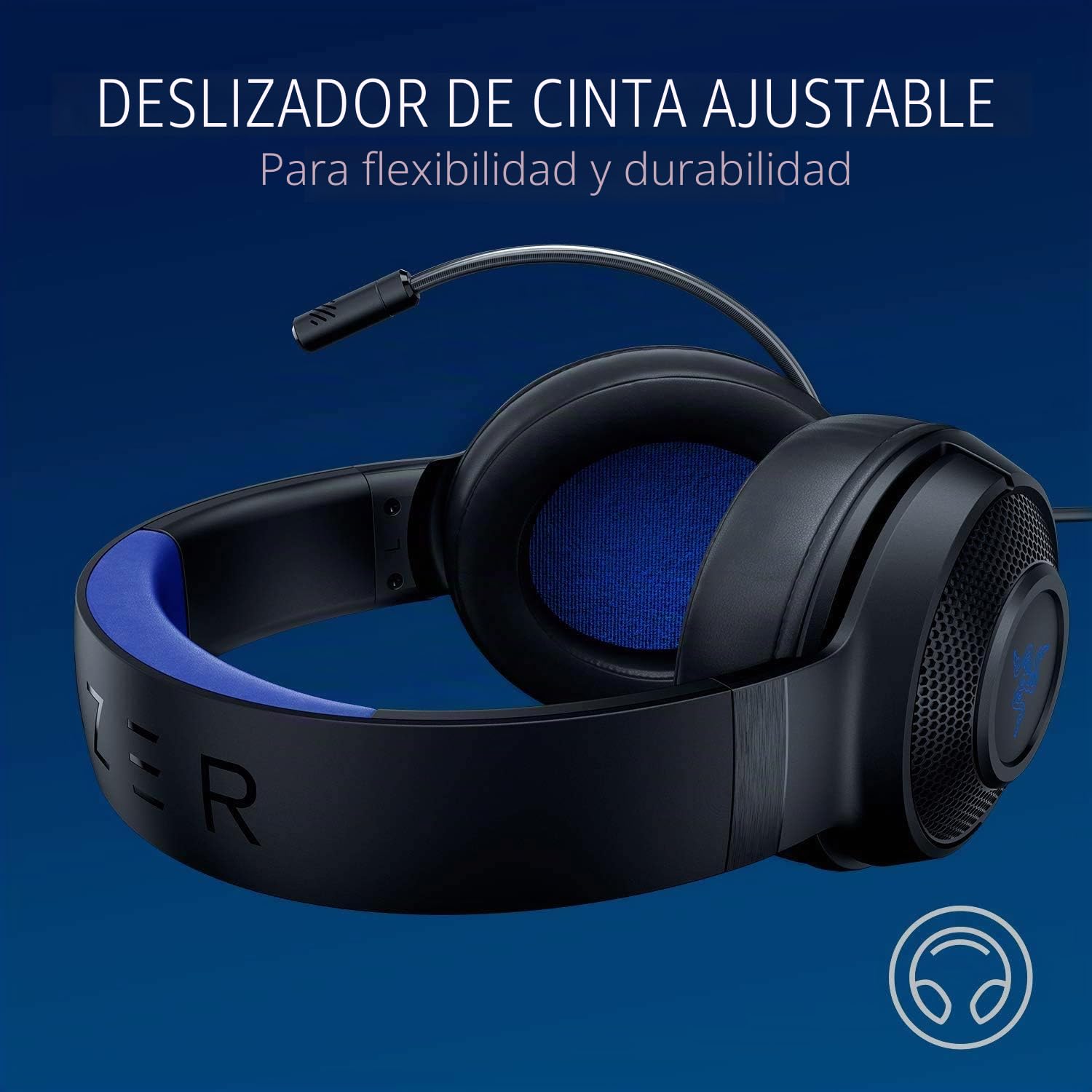 Razer Kraken X - Auriculares para Videojuegos ultraligeros para Consola, Sonido Envolvente 7.1, Marco Ligero, micrófono cardioide Plegable para PC, Xbox, PS4, Nintendo Switch, Color Azul y Negro