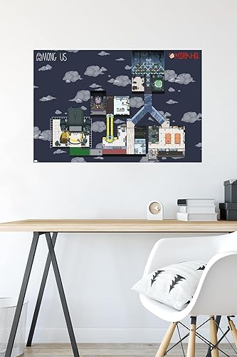 Miniatura 6 de Trends International Póster de pared de Among Us-Mira Map, 22.375 x 34 pulgadas, paquete de póster y montaje prémium