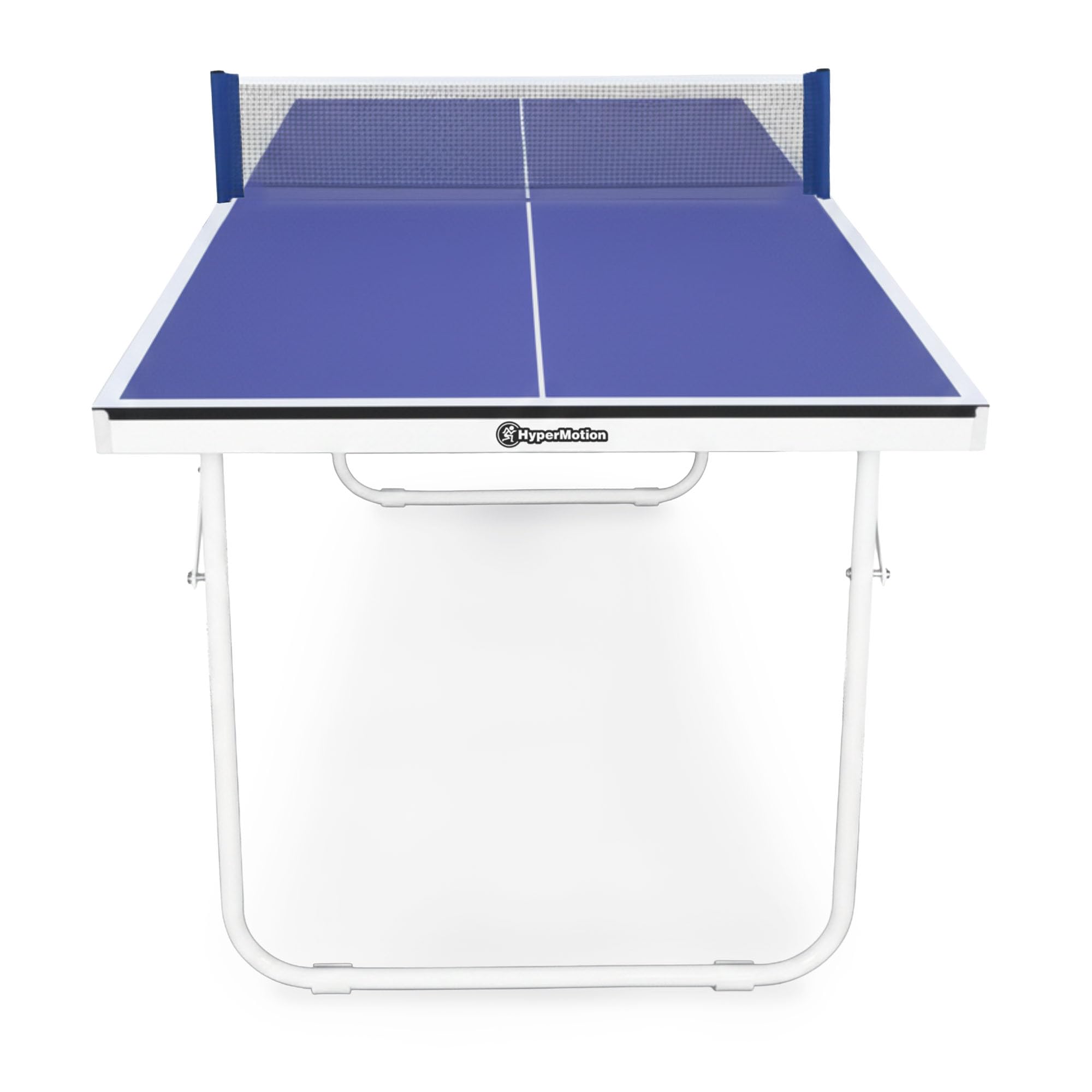 HyperMotion Mesa de Ping Pong Plegable para Casa, Mesa Compacta de Tenis de Mesa Indoor para Juego Recreativo, Diseño Ahorra Espacio con Red, 2 Palas y Pelotas, Mesa Familiar para Niños y Adultos