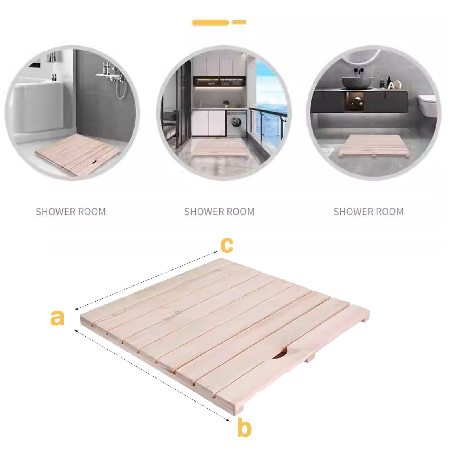 Tarima para Ducha De Bambú,Personalizable Alfombra De Baño De Madera Natural,Piso De Ducha Y Alfombrilla De Baño De Lujo De Bambú Natural, Alfombrillas para Ducha(W50xL90cm/W20xL35.4in)