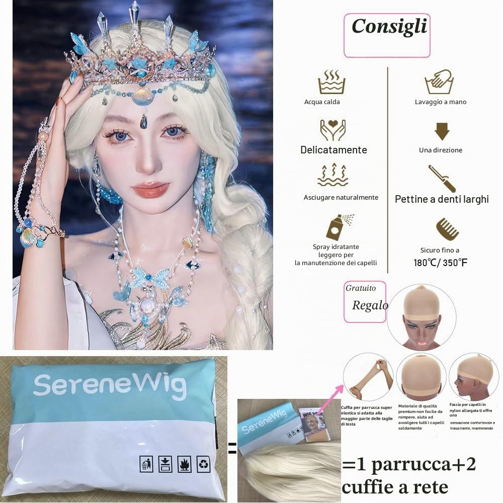 Natural Hairline White Blonde Color Synthetic Lace Front Wigs For Women Cosplay Holidays Festival Drag Queen Wig Body Wave Long Hair 26"
