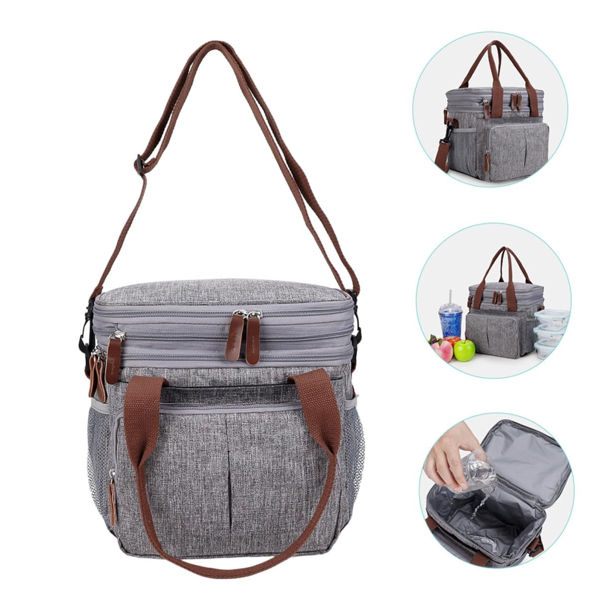 Wärmespeichernde Lunchtasche Tragbar Bento Tasche Lunchbox Tasche Praktisch Strapazierfähig Große Kapazität für Schule Arbeit Picknicks