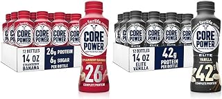 Core Power Fairlife Protein Milk Shakes for Workout Recovery (26g and 42g) | 24 Count