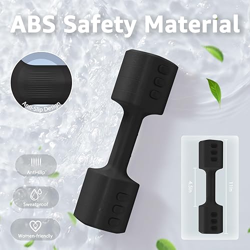 Miniatura 4 de Juego de 2 mancuernas ajustables, juego de pesas ajustables, mango antideslizante, juego de mancuernas 4 en 1 para mujeres en casa, 2.2 libras, 3.3