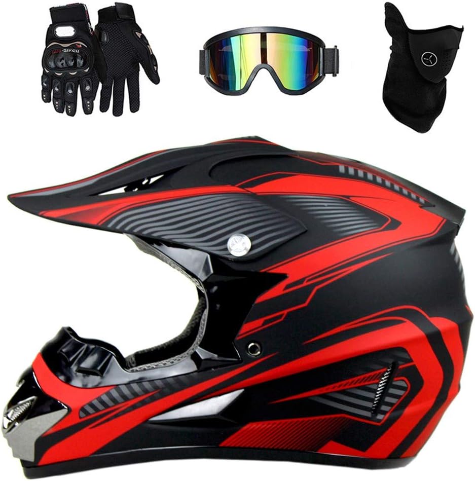 オフロードバイク ヘルメットフルフェイスヘルメット男性と女性のカップルマウンテンダウンヒルmx Atv Mtbスクーター機関車林道レース衝突 フルヘルメット4季節通気性グローブゴーグルマスク Kazchess Kz
