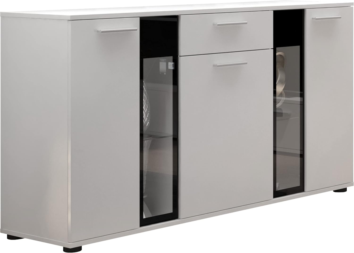 Mirjan24 Kommode Calabrini BR01 100x107x35 Cm - Sideboard Mit 2 Türen In Cashmere