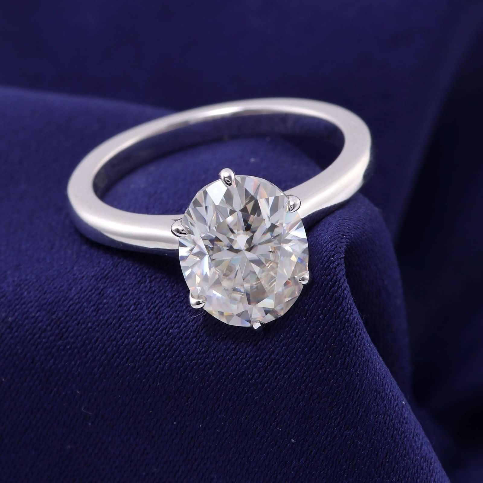 Wycian Pierścienie obietnicy 9K pierścionek 9K Moissanite 6 pazurów samotny owalny z moissanitem rozmiar H 1/2 moda dla kobiet biżuteria noworoczna