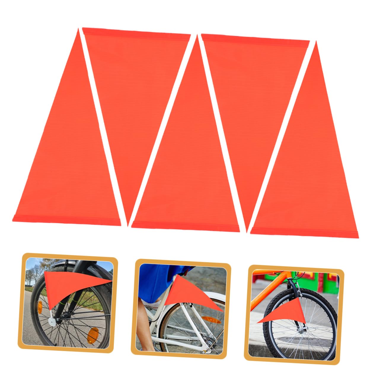 Toddmomy Banderín De Advertencia Seguridad Banderas De Bicicleta Bandera De Scooter Banderas De Advertencia para Bicicleta De Polivinilo Naranja 5 Piezas X 4