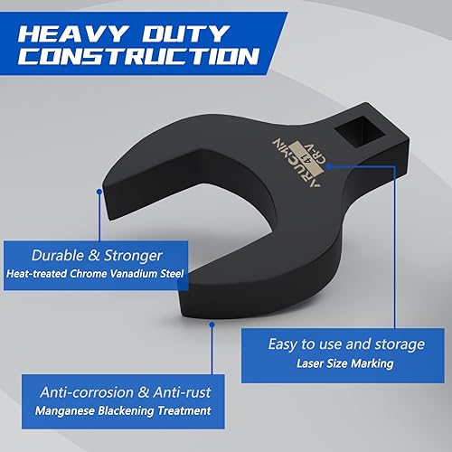 Miniatura 2 de Juego de 28 llaves de pata de gallo jumbo de 12 pulgada, llaves de pie de gallo métricas SAE y métricas de 1-116" a 2" y 27 a 1.969 in de acero al