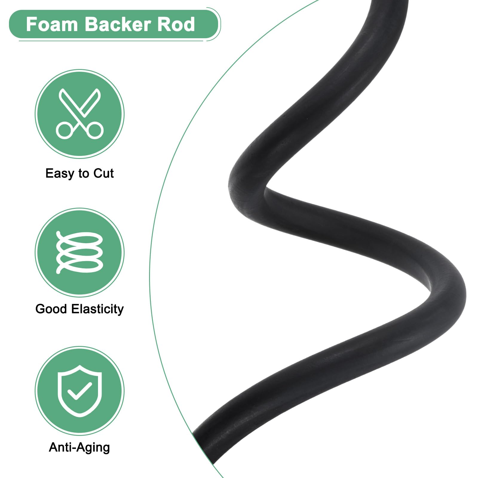 M METERXITY Foam Backer Rod, 16.4ft x 5/8" (l x D) Backer Rod Foam Caulk Saver, Rubber Caulk Saver - Image 4