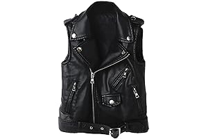 Boys Girls Leather Vest Jacket Faux Leather Motorcycle Dress Casual Joker Vest