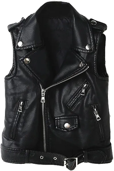 ELUCKFACE Kids Boys Girls Womens Faux Leather Motorcycle Vest Joker Style Biker Parent-Child Matching Dress Coat 3+Years