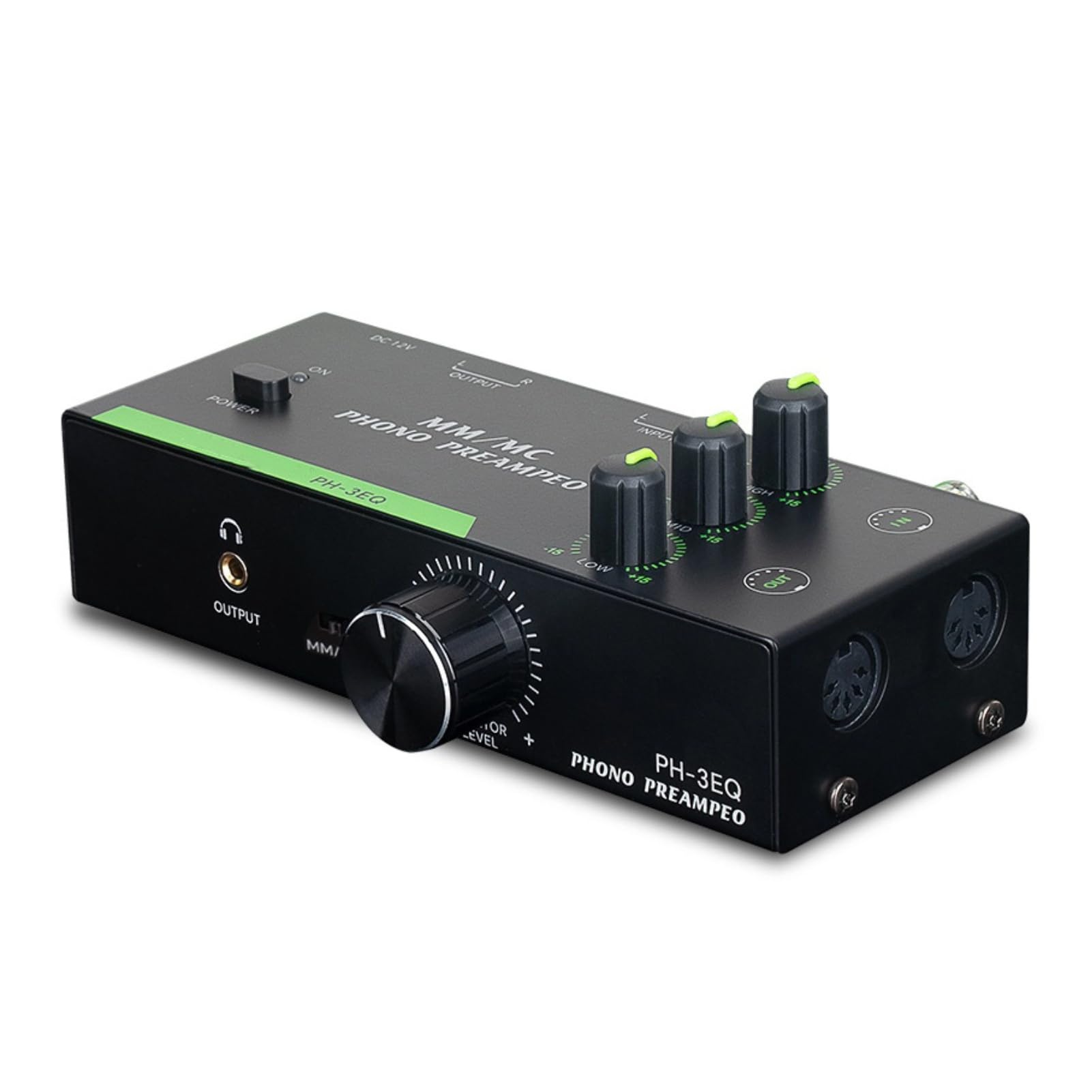 Préampli Phono avec réglage 3 Bandes, amplificateur Phono MM MC pour Tourne-Disque, entrée Sortie XLR préamplificateur pour Platine Vinyle pour système Audio Domestique Audiophile