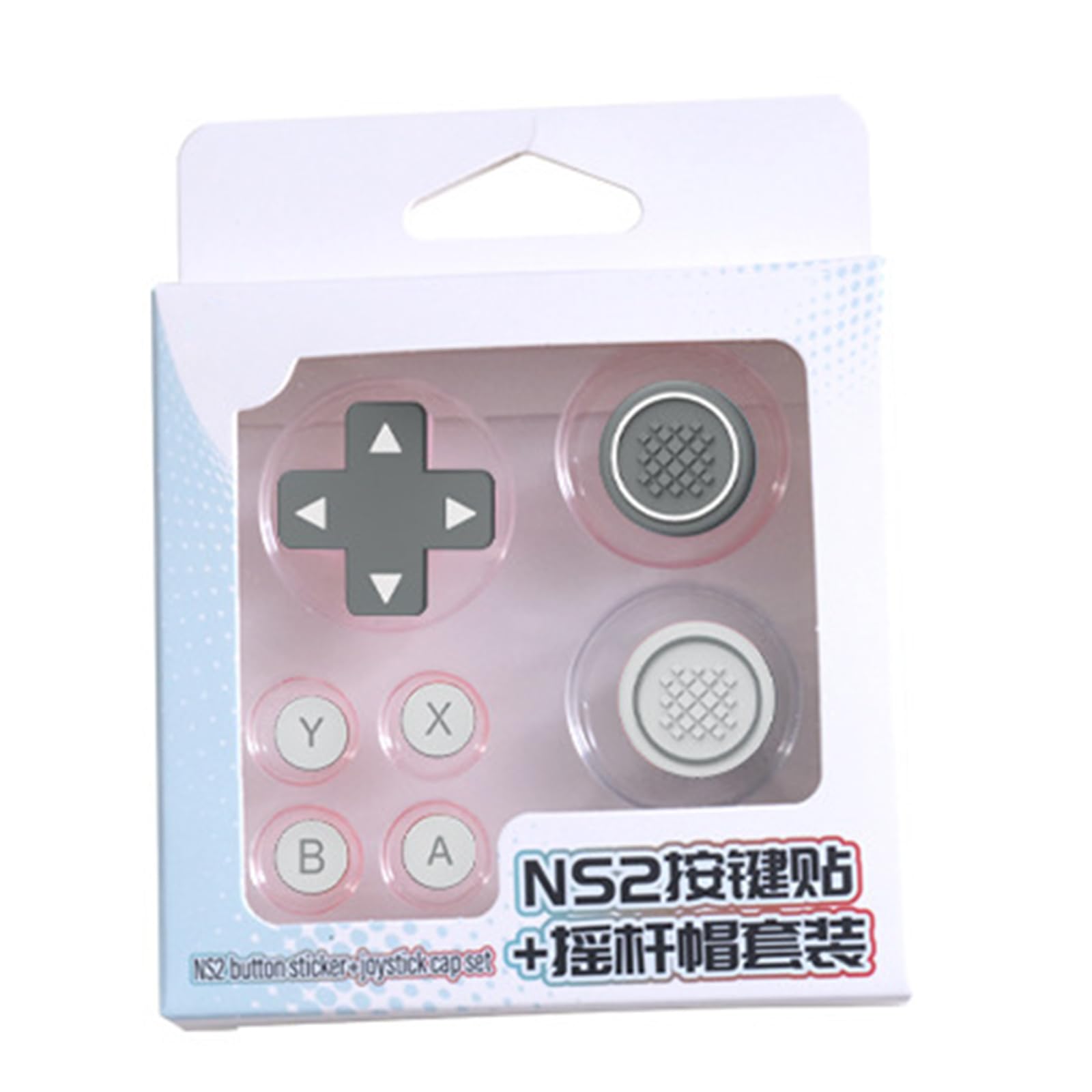 Sisyeuo Grey Joystick Covers Abxy Sticker Skin D-Pad Button Stickers Thumb Stick Caps For Ns2 Gaming Accessories Silicone Button Covers