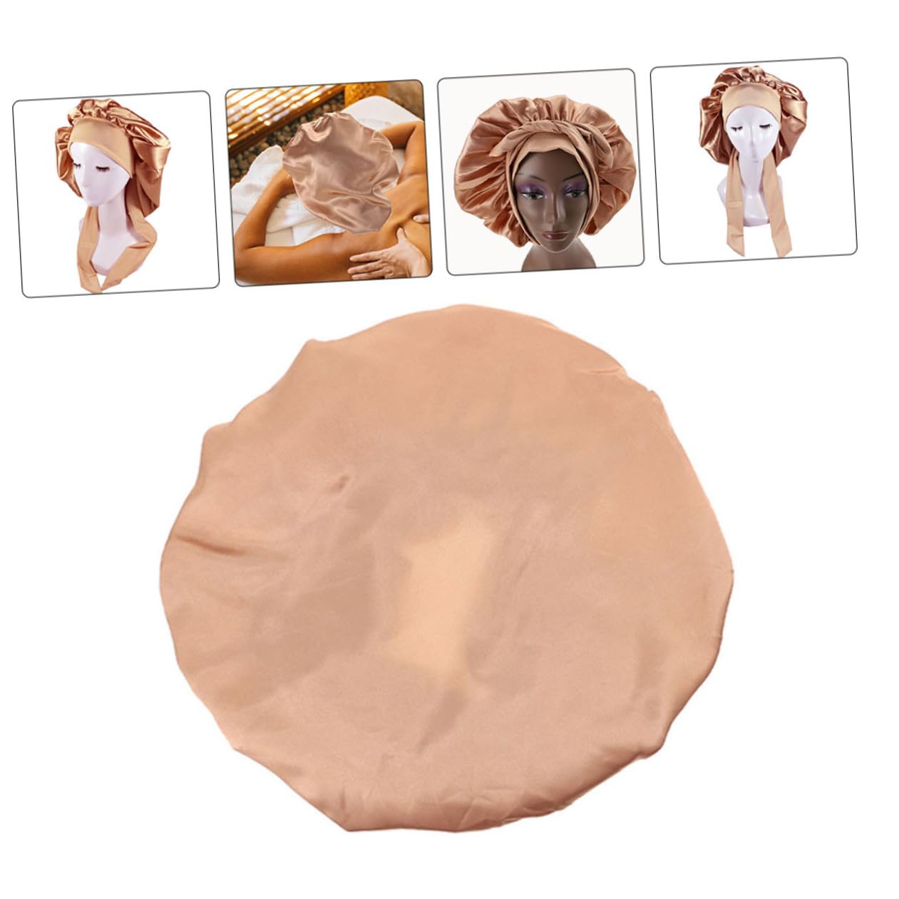 minkissy 5piezas Gorro De Dormir Elástico De Satén Para Mujer Gorro Práctico Para Cuidado Del Cabello Adecuado Para Uso Diario y Spa