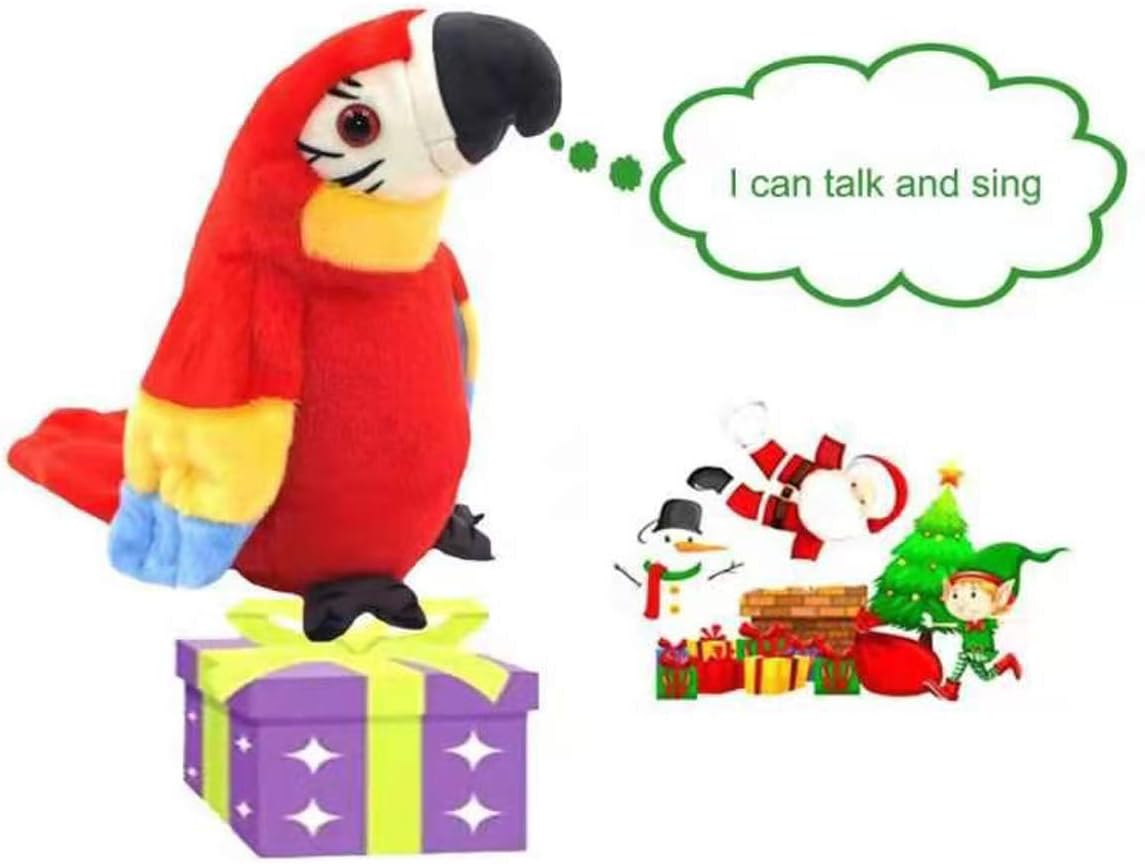 hengle Repeating Talking Parrots, Christmas Parrots, Electric Parrots. Repeating Talking Parrot, Talking Bird(red)