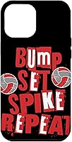Vista 6 de iPhone 15 Parents Girls Volleyball Bump Set Spike Repeat Red & White Case