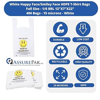Amazon.com: Easy Open - 400 Bags - White Happy Face/Smiley