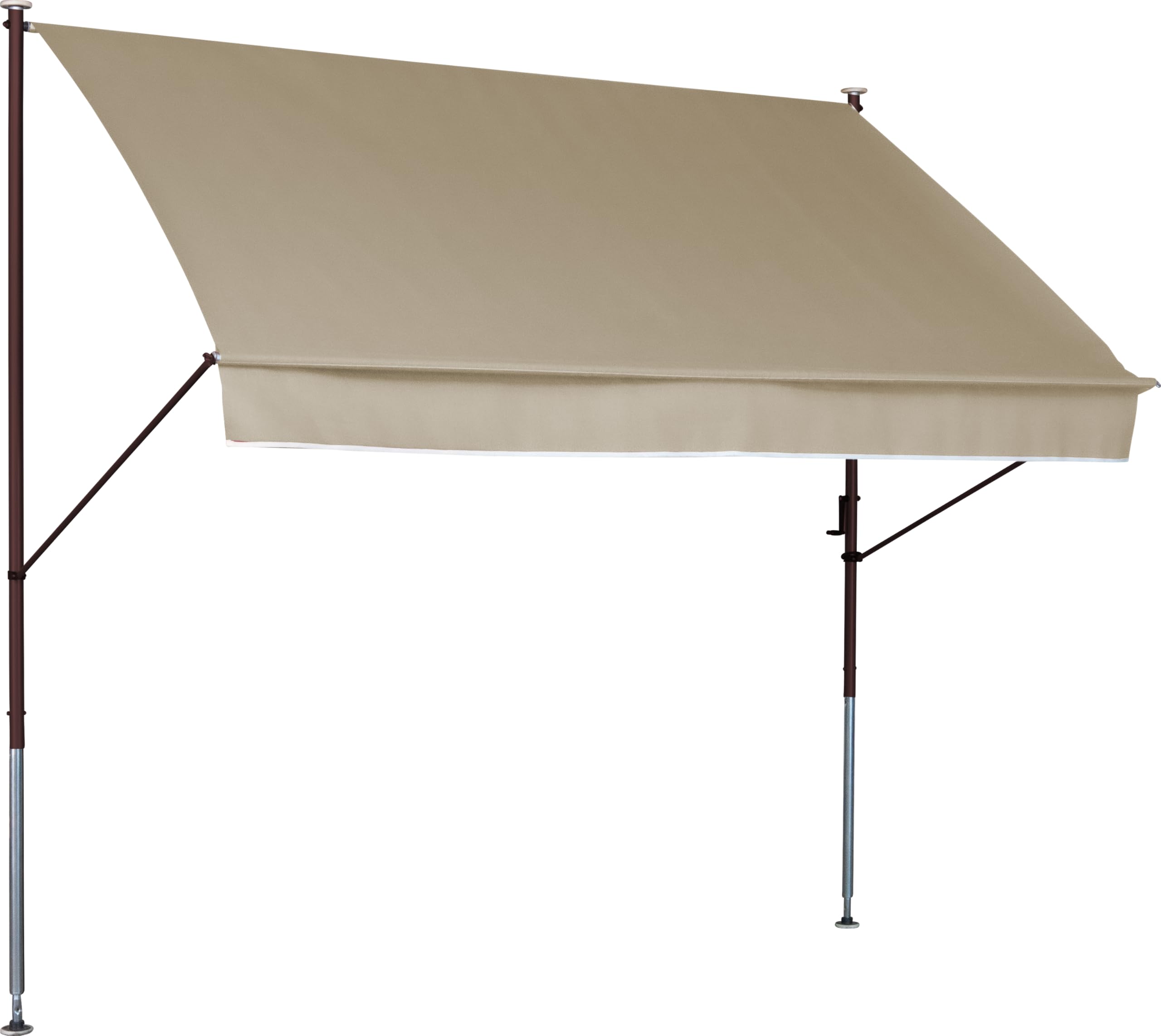 Angerer Klemmmarkise Style mit Handkurbel, Terrasse/Balkon, einfache Montage ohne Bohren, Made in Germany, hochwertiger Stoff, UV-beständig, höhenverstellbar, wasserabweisend, 250 cm Sand